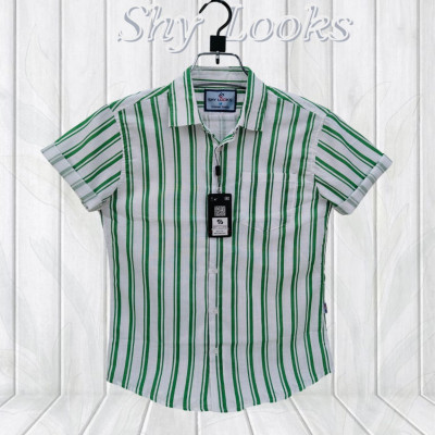 Pure Cotton Half Sleeve Stiped Shirt
