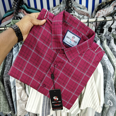 Pure Cotton Full Sleeve Check Shirt for Men's