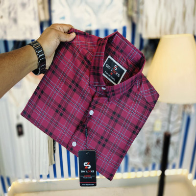 Pure Cotton full Sleeve Check Shirt