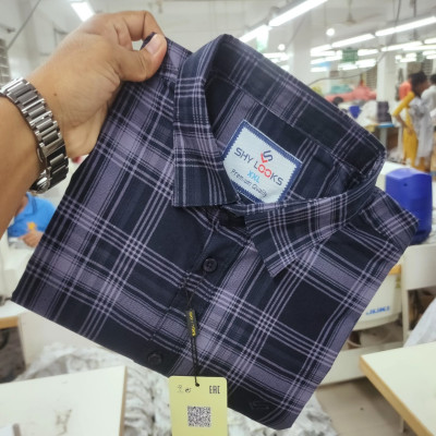 Premium Cotton Double Part Check Shirt