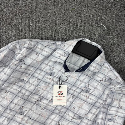Shy Looks Pure Cotton Contrast Shirt for Men's