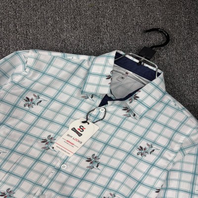 Shy Looks Pure Cotton Contrast Shirt for Men's